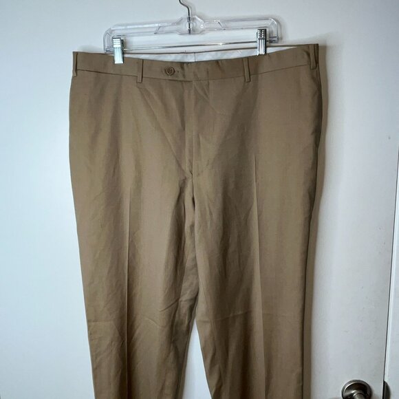 Canali Mens Tan Wool Dress Pants Size 42 Slim Fit - Picture 2 of 11